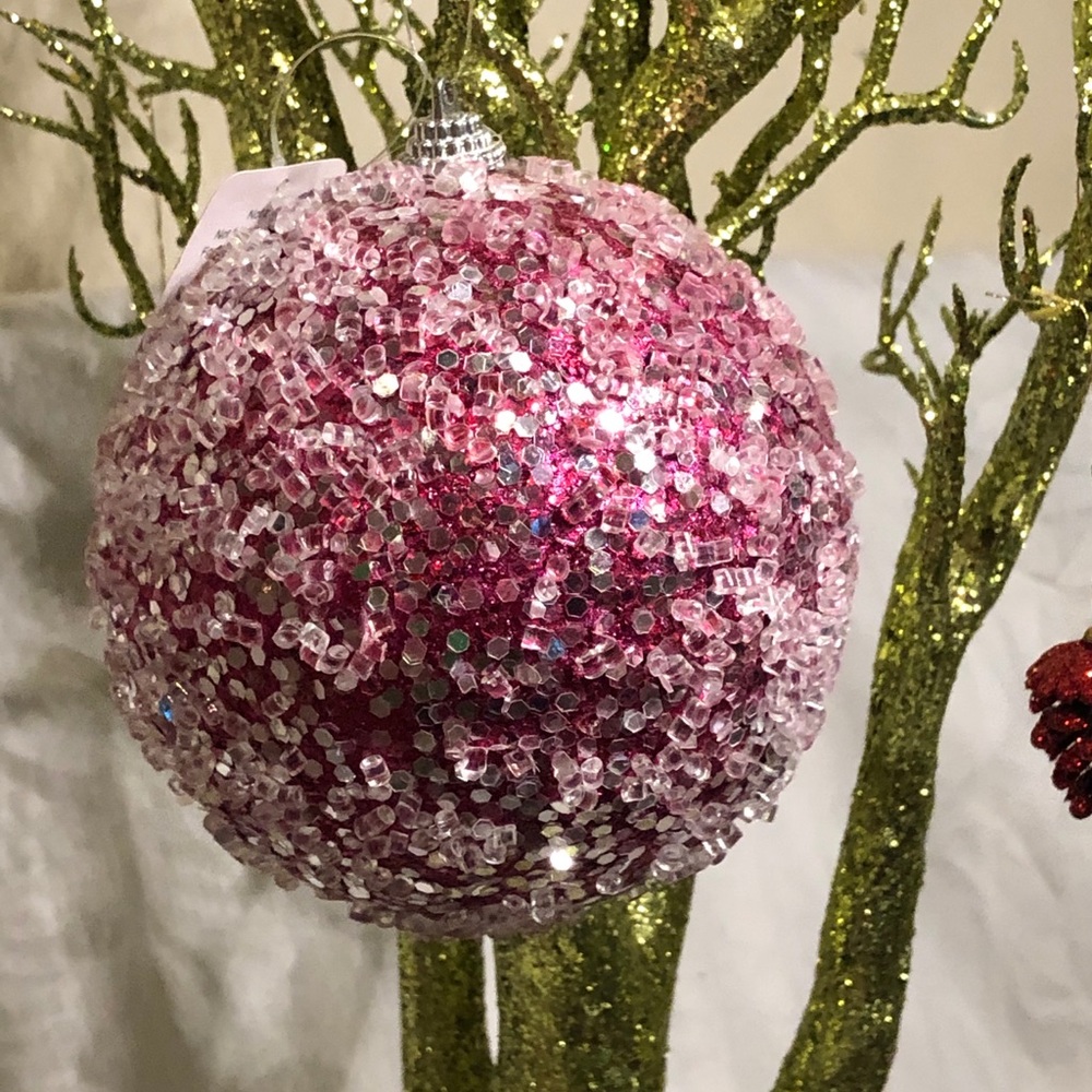 RAZ icy glitter ball ornament